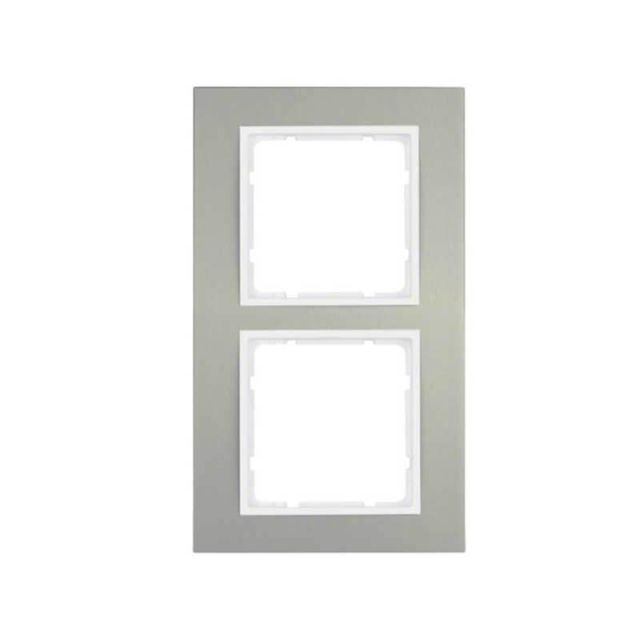 Berker B.3 Frame 2 Gangs White Aluminium 10123904