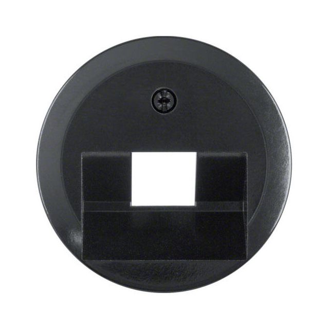 Berker 1930 RJ11/RJ45 Plate Black Brown 140701
