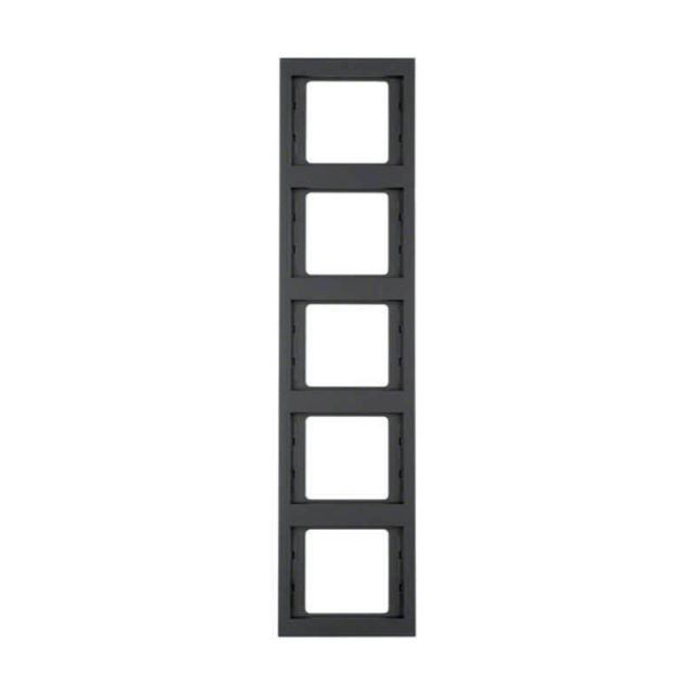 Berker K.1 Frame 5 Gangs Vertical Black Grey 13537006