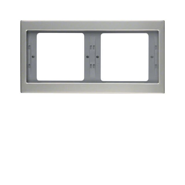 Berker K.5 Frame 2 Gangs Horizontal Pearl Light Grey 13637004