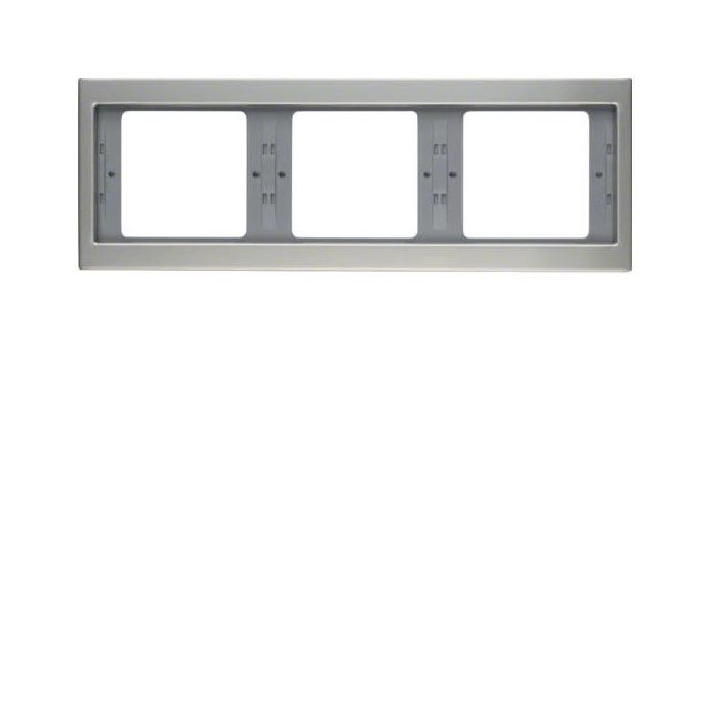 Berker K.5 Frame 3 Gangs Horizontal Pearl Light Grey 13737004
