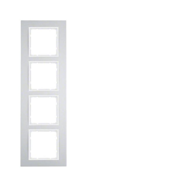 Berker B.3 Frame 4 Gangs White Aluminium 10143904