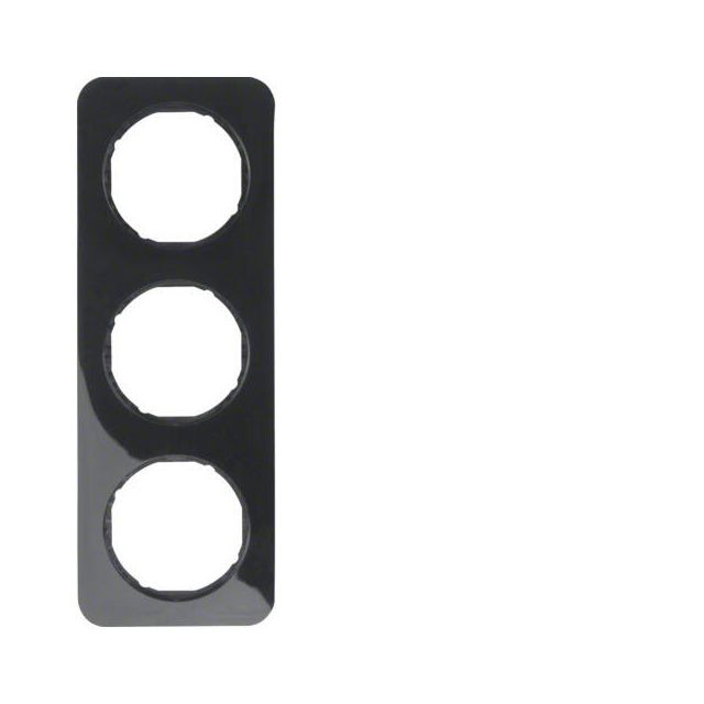 Berker R.1 Frame 3 Gangs Jet Black 10132145