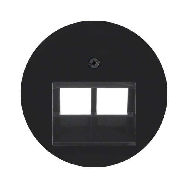 Berker R.1 Plate 2xRJ11/RJ45 Black 14092045