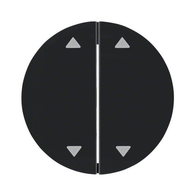 Berker R.1 Blinds Push Button 2 Gangs Plate Jet Black 16442045