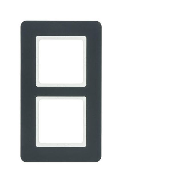 Berker Q.7 Frame 2 Gangs Black Gray 10126186