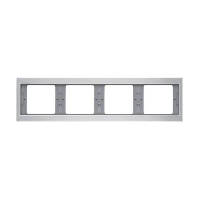 Berker K.5 Frame 4 Gangs Horizontal White Aluminium 13837003