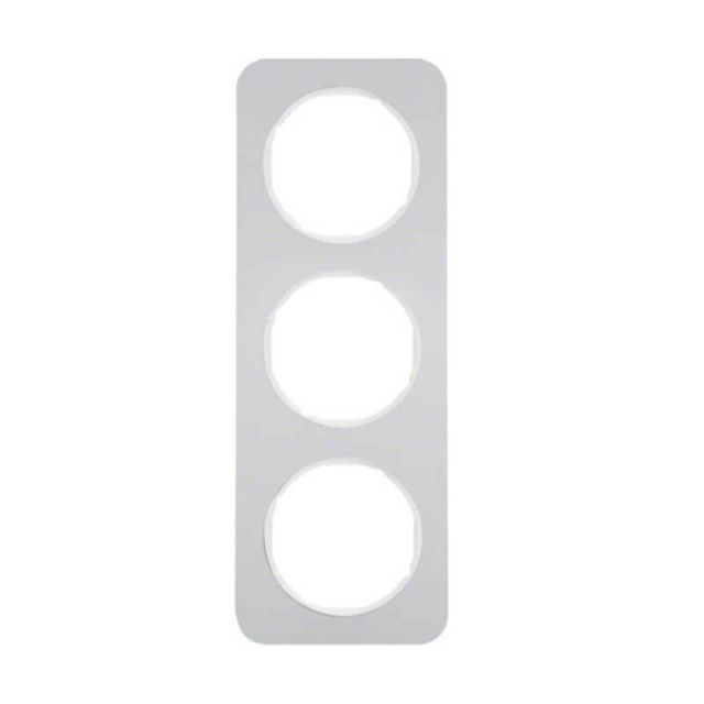 Berker R.1 Frame 3 Gangs White Aluminium 10132174