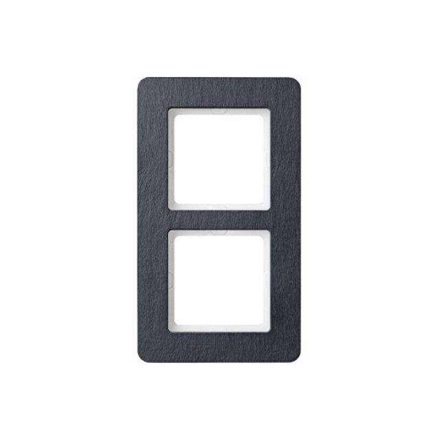 Berker Q.7 Πλαίσιο 2 Θέσεων Μαύρο Γκρι 10126030