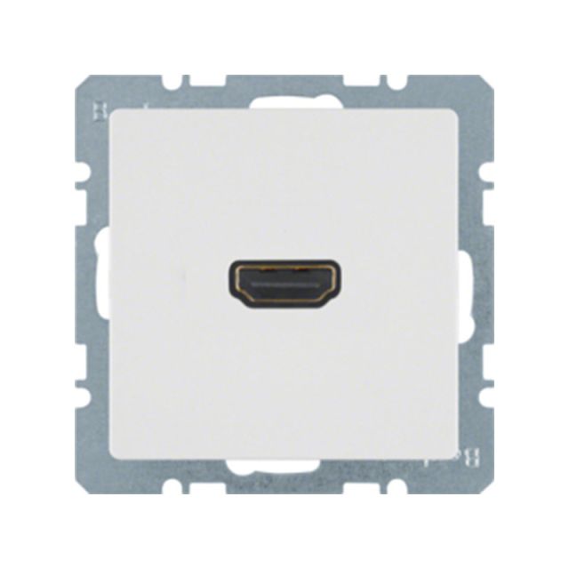 Berker Q.1/Q.3/Q.7 Socket HDMI with Corner Connection 90° White 3315436089