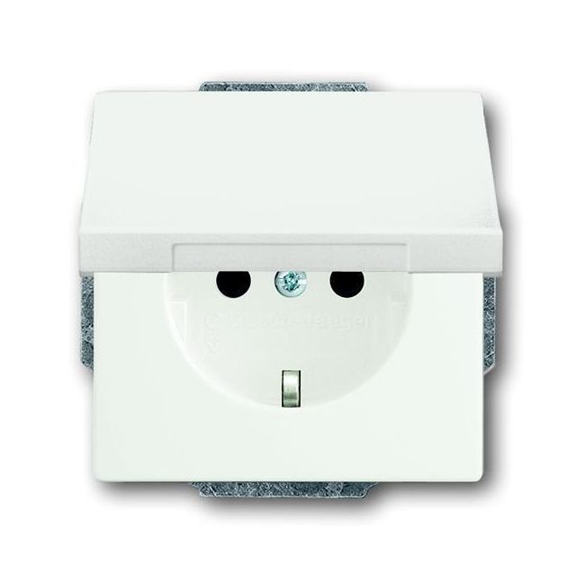 Future 2P+E Socket with Lid White 20 EUK-884 46012