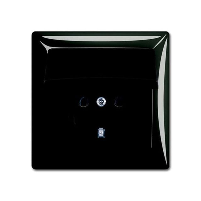 Basic55 Socket 2P+E with Lid Black 20 EUCKD-95 74420