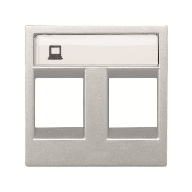 Zenit Network Socket 2 Modules Plate Aluminium N2218.2PL 700807