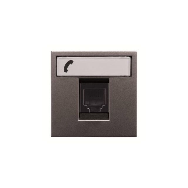 Zenit RJ12 Telephone Socket 2 Modules Plate Anthracite N2217.6 AN 702610
