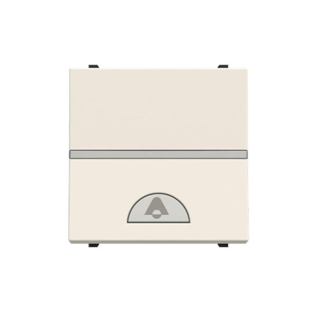 Zenit Bell Push Button 2 Gangs Illuminated with Bell Symbol White N2204 BL 702385