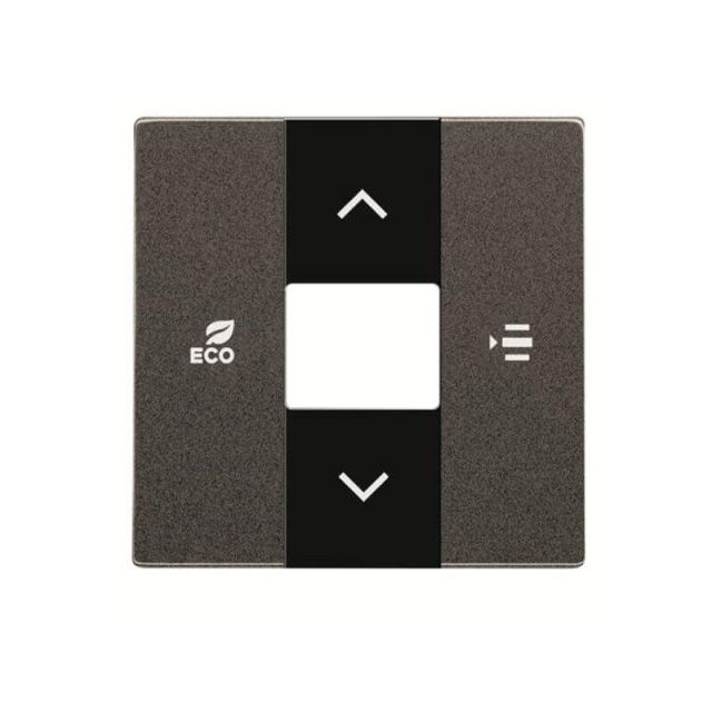 Zenit Thermostat Plate with Fan Coil Control Symbols Anthracite CP-RTC-FC-N2 AN 704439