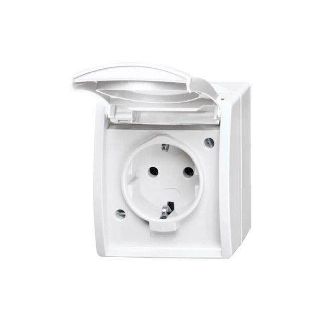Ocean Wall Outlet Schuko IP44 White 26176