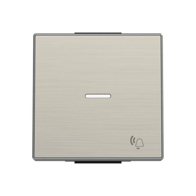 Sky Niessen Cover Plate with Bell Symbol and Lens Stainless Steel 8504.3AI 718731