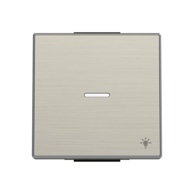 Sky Niessen Cover Plate with Light Symbol and Lens Stainless Steel 8504.4AI 718740