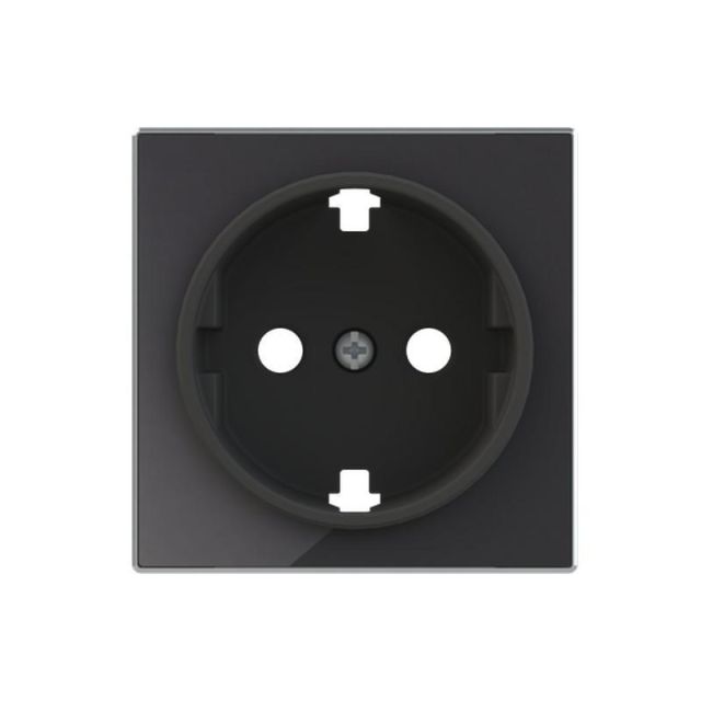 Sky Niessen Schuko Socket Cover Plate Black Glass 8588CN 718792