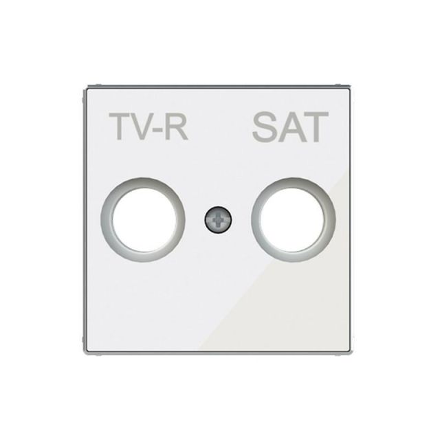 Sky Niessen Double Cover Plate for TV/R Outlet White Glass 8550CB 718833