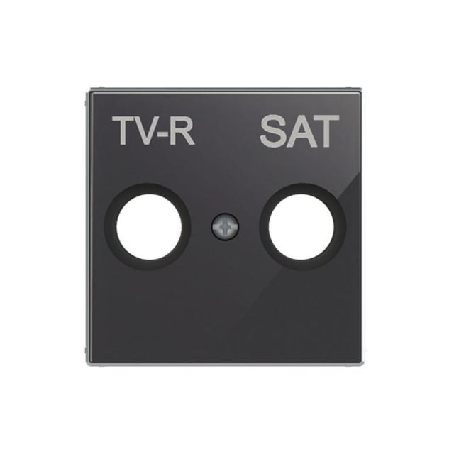 Sky Niessen Double Cover Plate for TV/R Outlet Black Glass 8550CN 718834