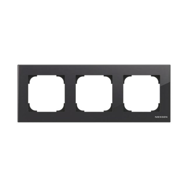 Sky Niessen Cover Frame 3 Gangs Black Glass 8573 CN 718965