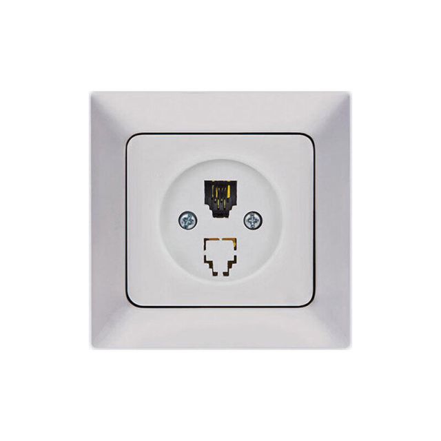 Πρίζα Τηλεφώνου Μονή RJ11 Νίκελ Ματ 148-16512