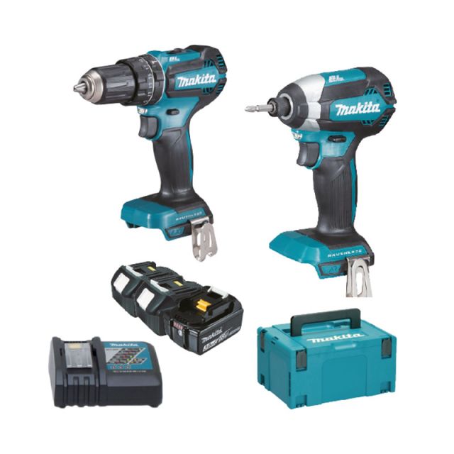 Set Impact Drill Driver 50Nm & Impact Screwdriver 170Nm with 3 3Ah Batteries and Case DLX2283JX1