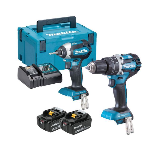 Set Impact Drill Driver 60Nm & Impact Screwdriver 170Nm with 2 5Ah Batteries and Case DLX2180TJ