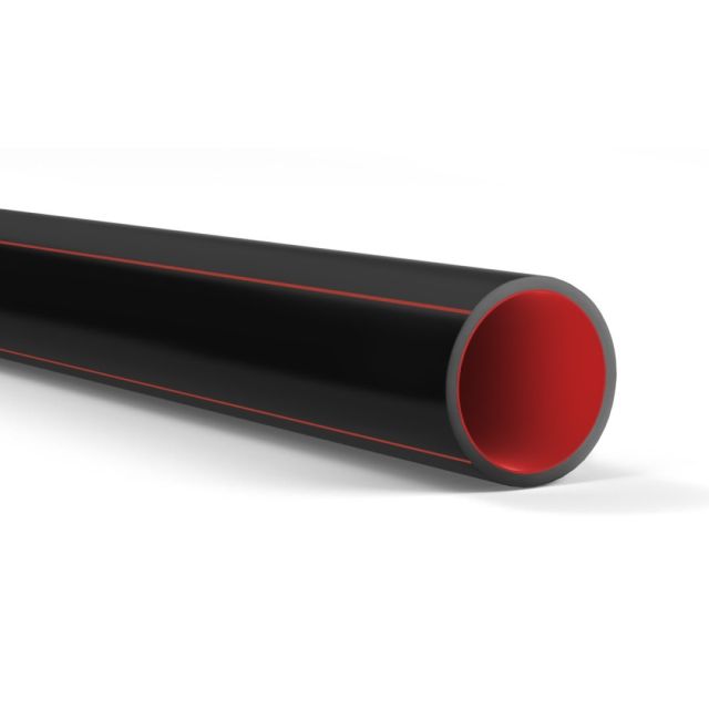Σωλήνας Ευθείας Μεσαίου Τύπου Φ20 Durosol Plus Μαύρος Κόκκινη Γραμμή 1030020