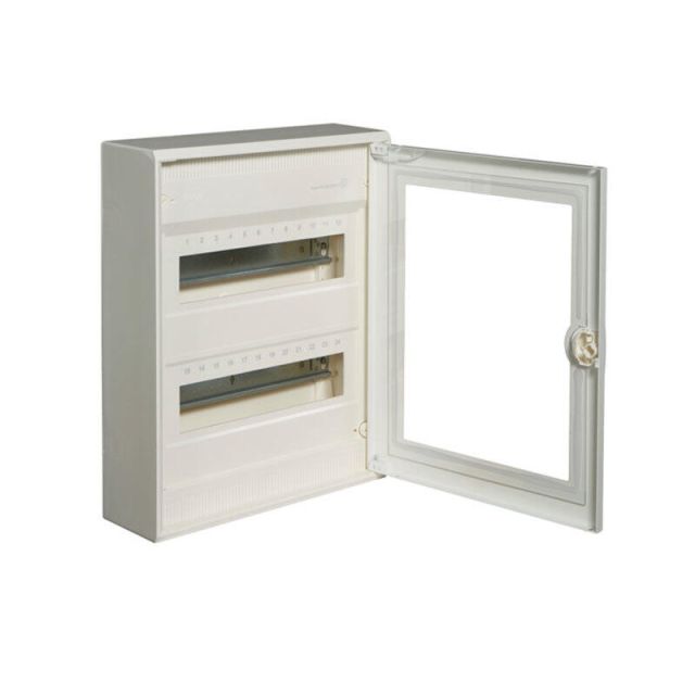 Surface Mounted Enclosure 2x12M Transparent Door Volta VA24G