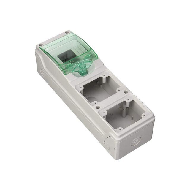 Waterproof Enlclosure 1x4Μ For Power Outlet 2 Openings Kaedra 13176