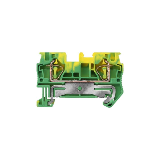 Pe Terminals With Spring Connection, Section: 0.5 - 4  Mm2, Width: 6.2 Mm, Color:Green-Yel.