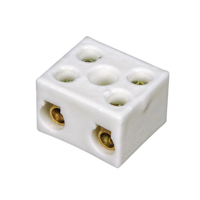 Κλέμμα Πορσελάνης 2 Πόλων με Τρύπες 8Α 12mm VK-EF-533-B5-2