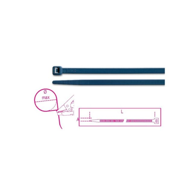 Cable Ties Detectable by Metal Detectors Blue 3.6x150mm BMBX1536