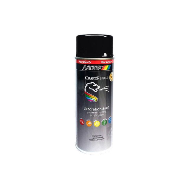 Motip Crafts Σπρέι Βαφής Ακρυλικό  RAL 9005 Μαύρο Ματ 696046921