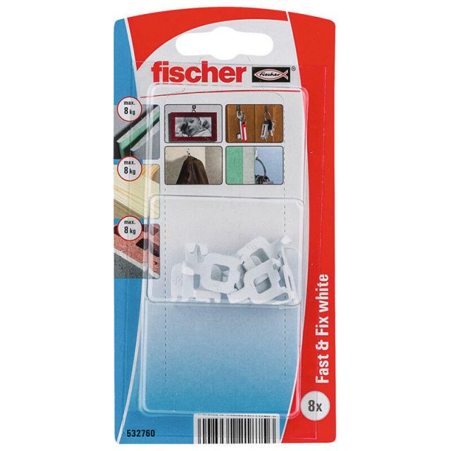 Wall hook white FAST & FIX N NV (8x)