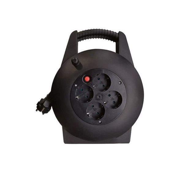 Μπαλαντέζα Καρούλι Κλειστού Τύπου 4 Θέσεων 3x1.5mm² 10m Μαύρη GCBR10