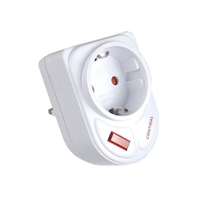 Adapter Surge Protection 1 Way White