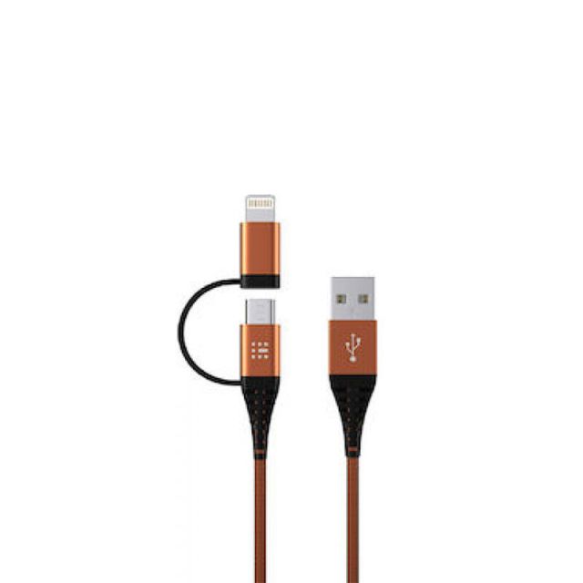 USB Cable Durable 2 In 1-Lighting/Micro 2m Go Connect Sas Orange 100-16-002