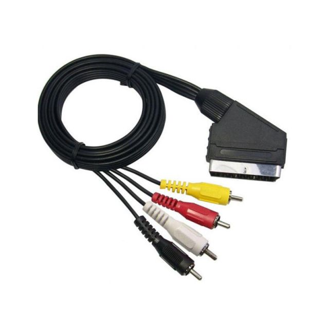 Scart-4RCA Cable CCS Od8 M1905-01 Owi 1.5m Black SC1011A/Ρ021 YT/CR-340/CK-20270 XJ-P021