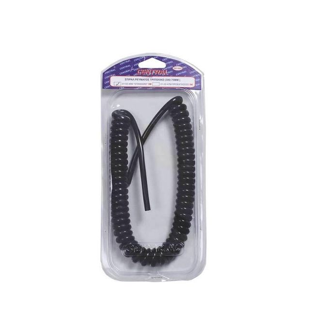 Power Cable Spiral 3x0.75 3m Black Blister 01-02-46ΜΑΥ/Μ
