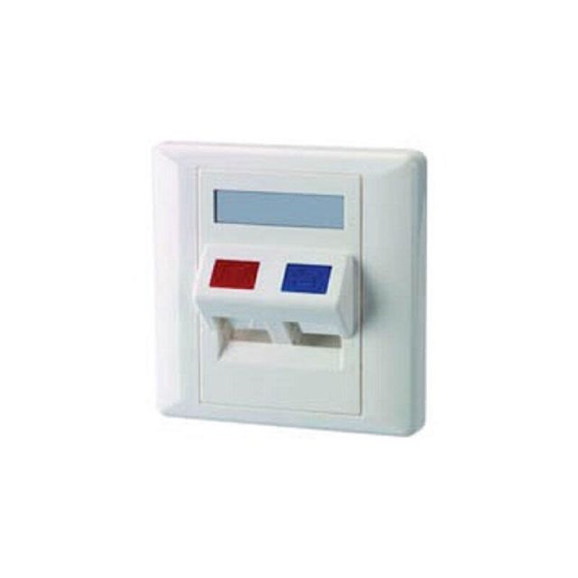 Πρίζα Τηλεφώνου Δικτύου Διπλή 87X87mm Υπό Γωνία UTP CAT6 04-003-009-14