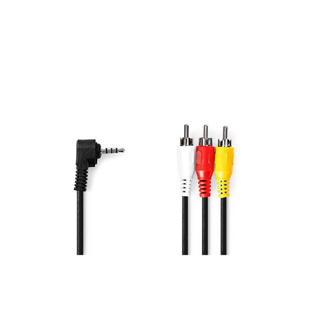 Cable Video & Audio Jack 3.5mm Male to 3 RCA Male 2m Nedis CVGP22400BK20