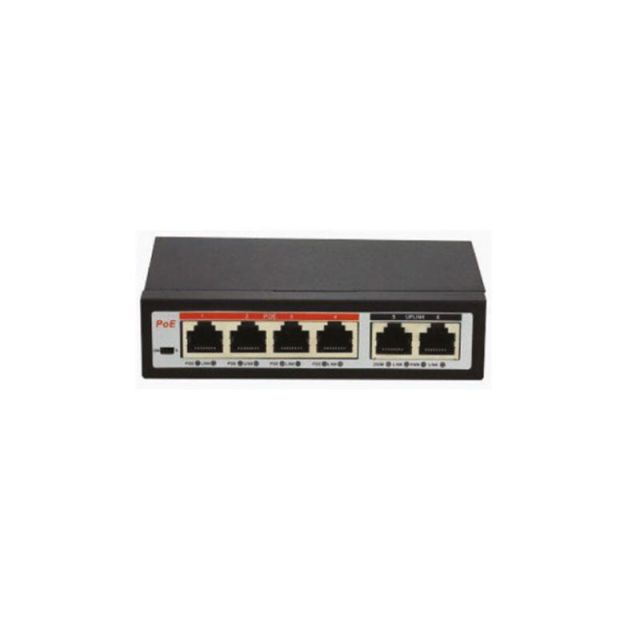 Dixie PoE Switch 4 Dual UpLink Ports 100Mbps DX-P2006B