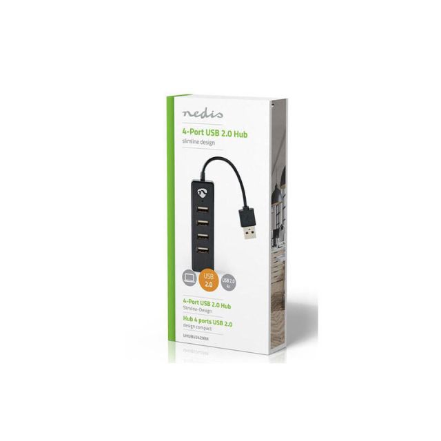 USB Hub 2.0 4 Θυρών Μαύρο 233-1403