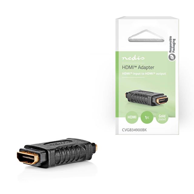 Nedis CVGB34900BK Αντάπτορας HDMI Θηλυκό-HDMI Θηλυκό Μούφα με Επίχρυσες Επαφές 233-2490