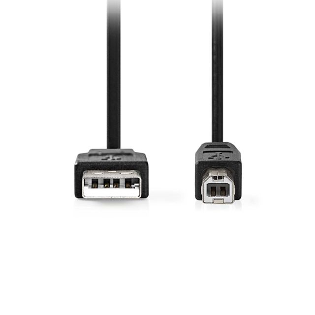 USB 2.0 Cable Nedis CCGL60100BK50 High-Speed USB-A Male USB-B Male 5m 233-2498