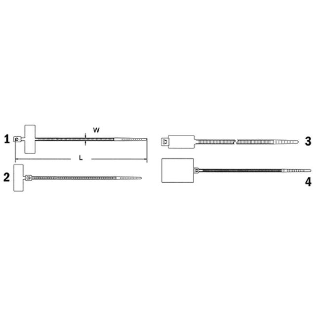 Plastic Cable Ties 270x4.6 Natural Color with Marking Space 28x13 262850